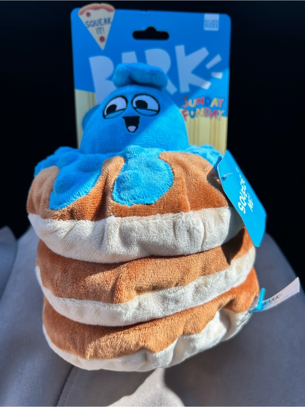 Bark Blue & Brown Pancake Stack Plush Dog Toy